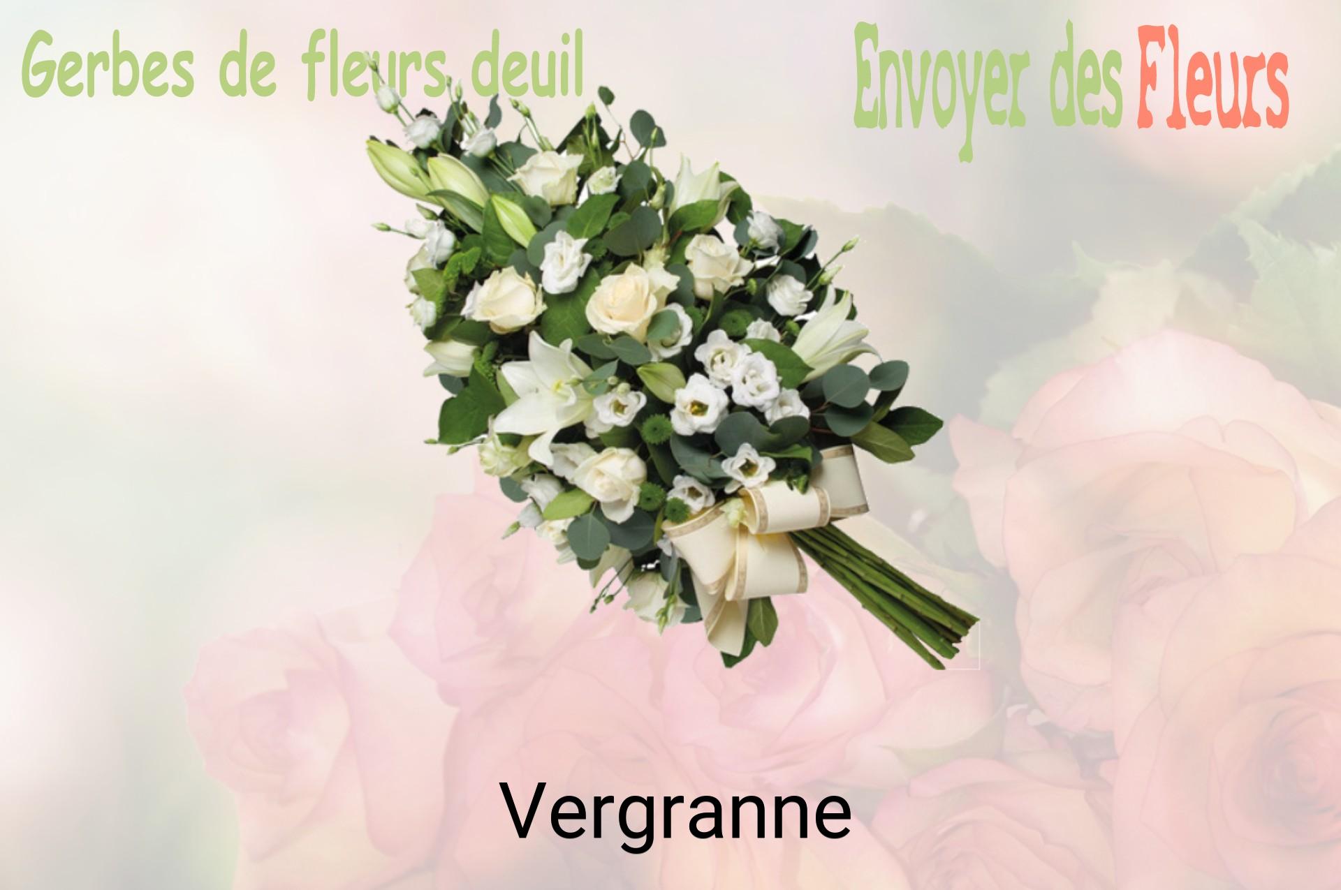 Gerbe de fleurs de deuil livrée à Vergranne